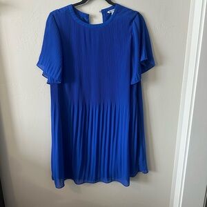 Naked Zebra Royal Blue Pleated Top